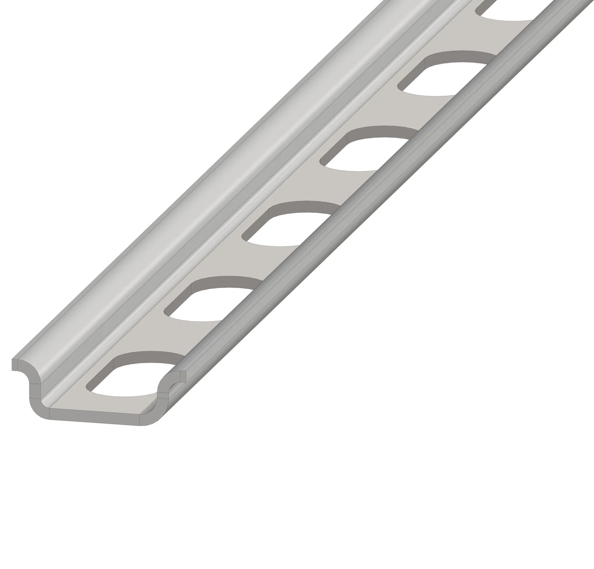 Hutschiene gelocht, L=2000 B=15 H=5mm