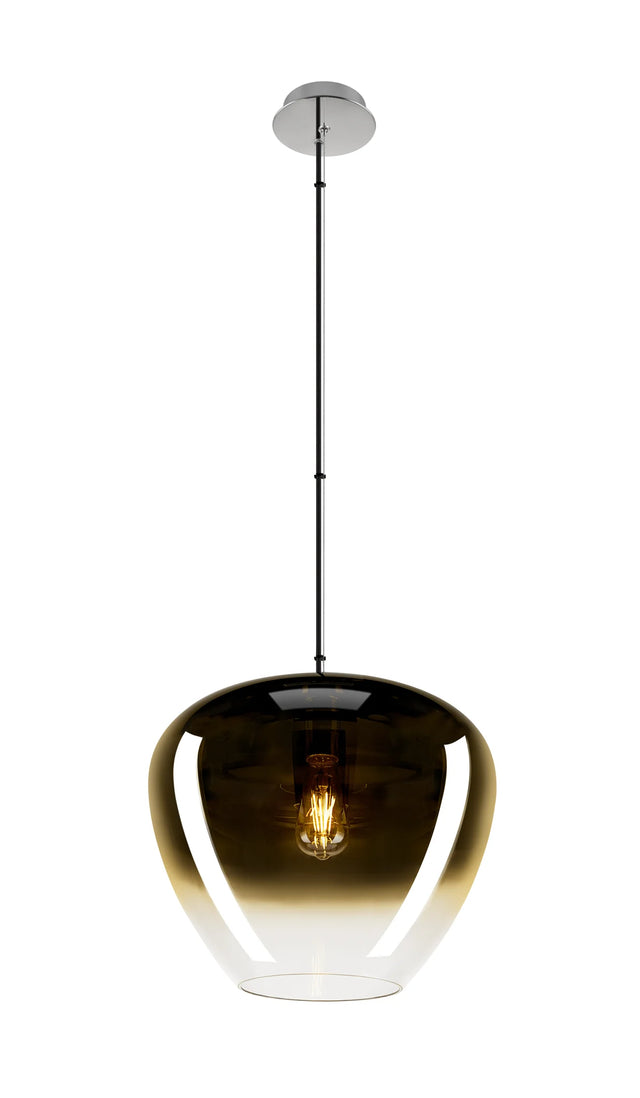 PANTILO CONVEX 40, Pendelleuchte, 150cm, E27, max. 40W, gold