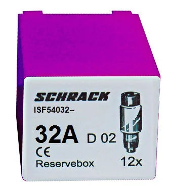 Servicebox mit 12 Sicherungseinsätzen D02 / 32A, violett