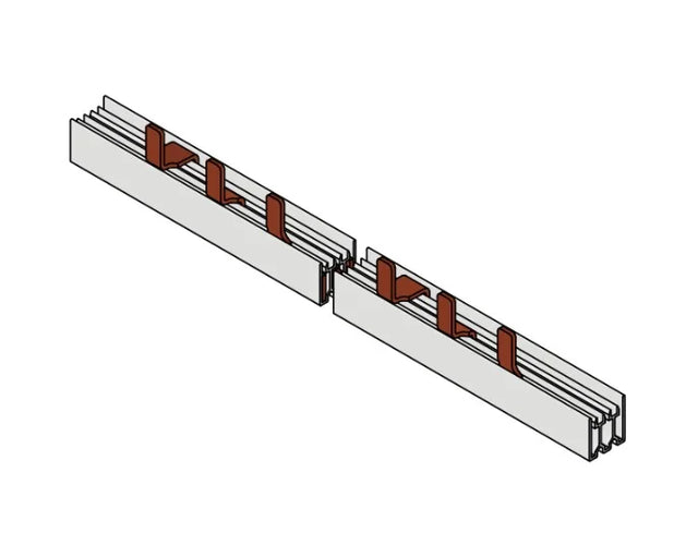 Stiftverschienung 3-polig, 16mm² / TE=27mm für Neozed, 1m