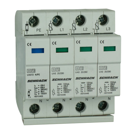 T2/C - Ableiter komplett, 3+1, 60kA/280V - Serie UAS