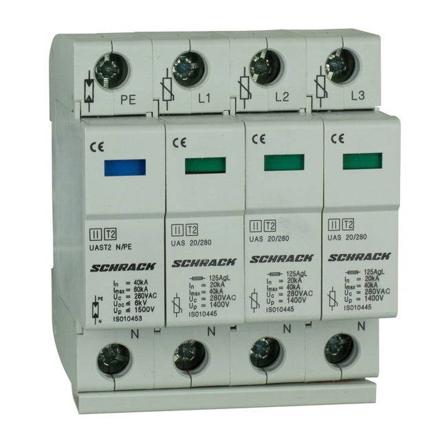 T2/C - Ableiter komplett, 3+1, 60kA/280V - Serie UAS