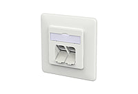 METZ CONNECT Anschlussdose Cat6A 2xRJ45 130D381027-I ver-ws Kanaleinb schräg