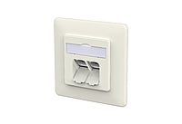 METZ CONNECT Anschlussdose Cat6A 2xRJ45 130E381002-I rws Kanaleinb schräg LSA