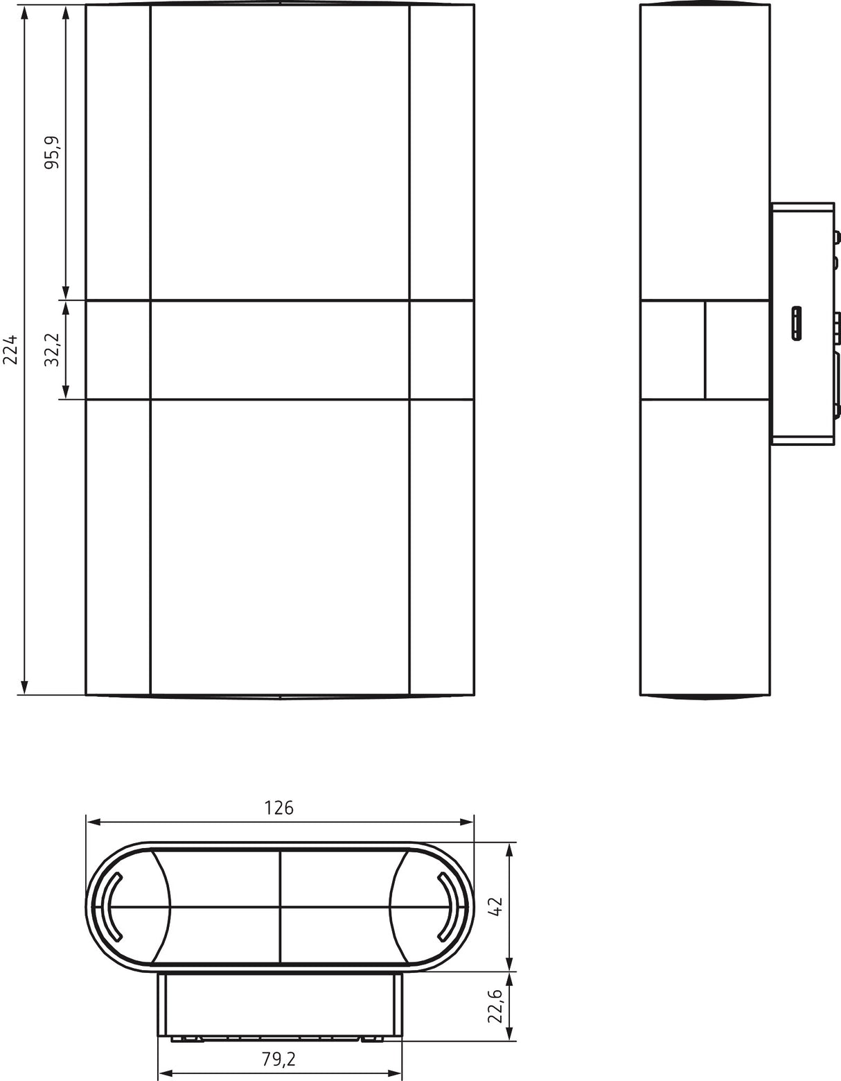 THEBEN LED-Up/Down Leuchte 11W 3000K alu theLeda D UDL AL 950lm Konv