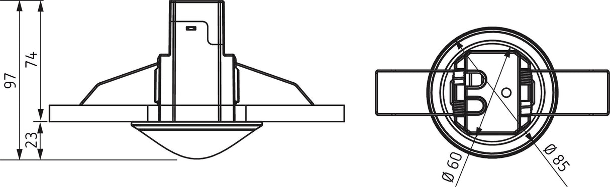 THEBEN Bewegungsmelder 0-360° UP ws BWM theMova S360-100 DE WH IP54 fernb 2300W