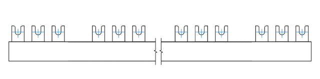 TYTAN T, Gabelverschienung 16mm² / TE=17,8mm, 3-polig, 1m