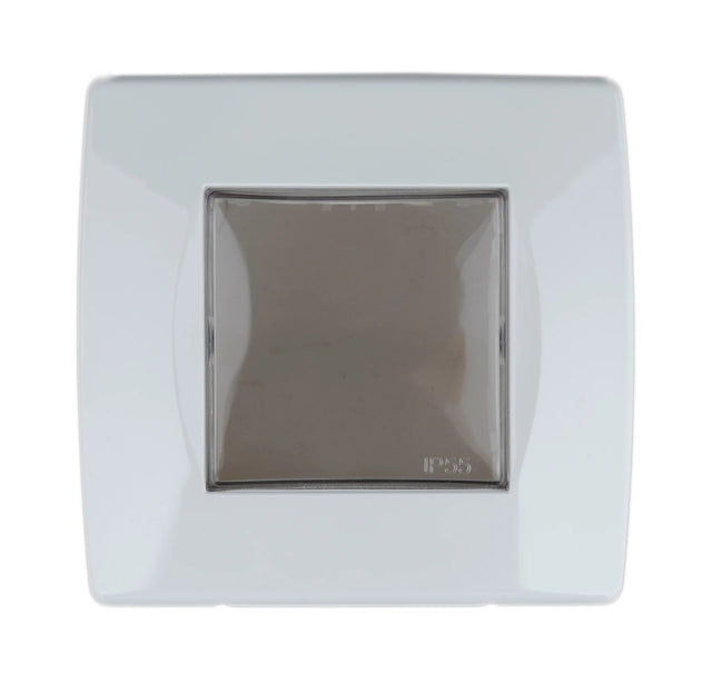 UP-Klappgehäuse, IP55, 2M, transparenter Deckel, weiß