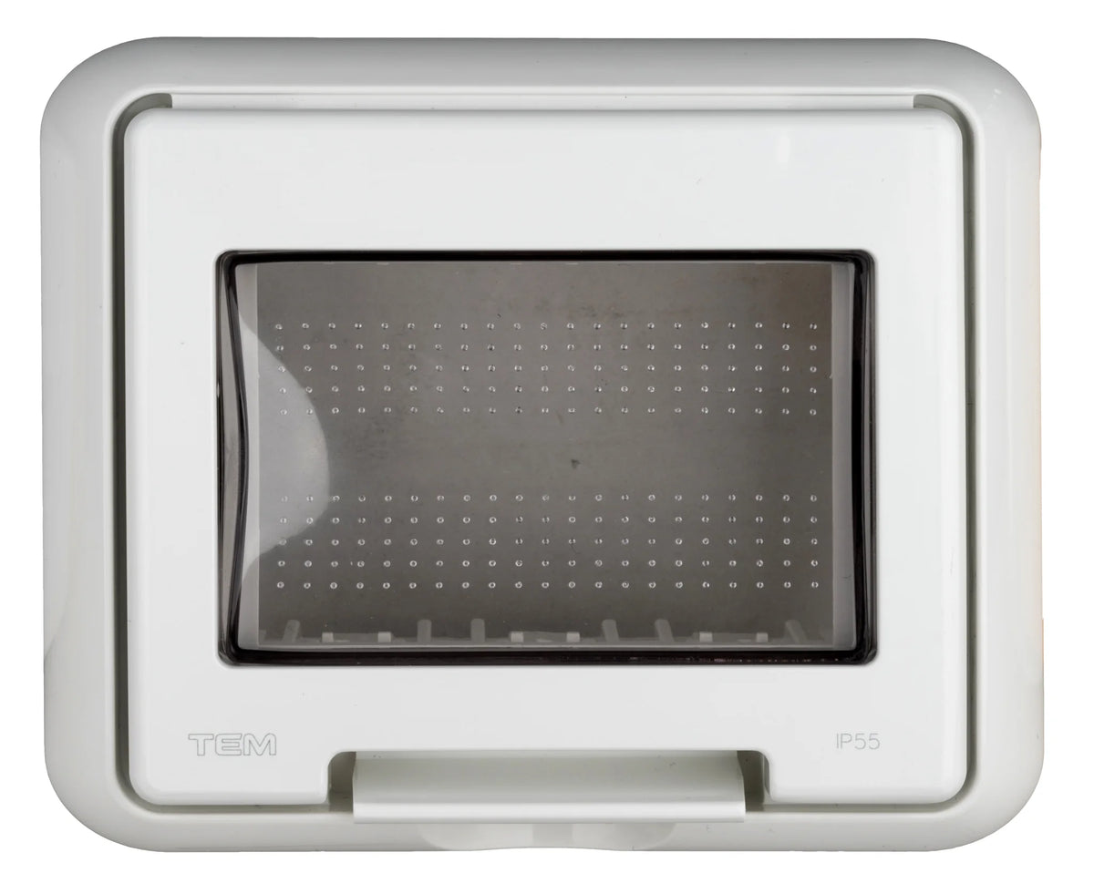 UP-Klappgehäuse, IP55, 3M, transparenter Deckel, weiß