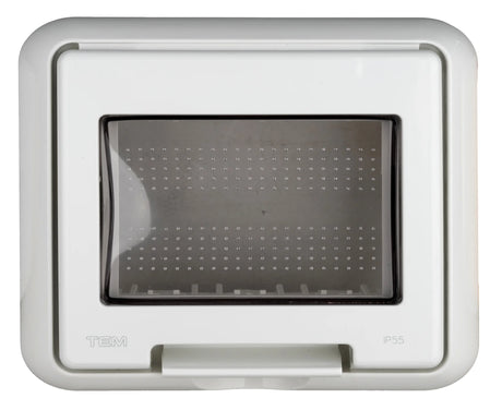 UP-Klappgehäuse, IP55, 3M, transparenter Deckel, weiß