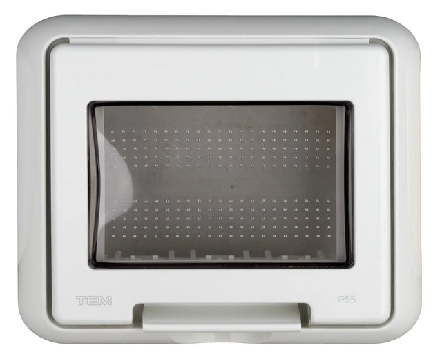UP-Klappgehäuse, IP55, 3M, transparenter Deckel, weiß
