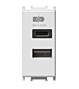 USB 2-fach Ladesteckdose, 20W, 5VDC, 3A, 1M, weiß