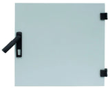 Vollmetall-Tür f.DW-Schrank12HE,B600,RAL7035,Halbzylinder